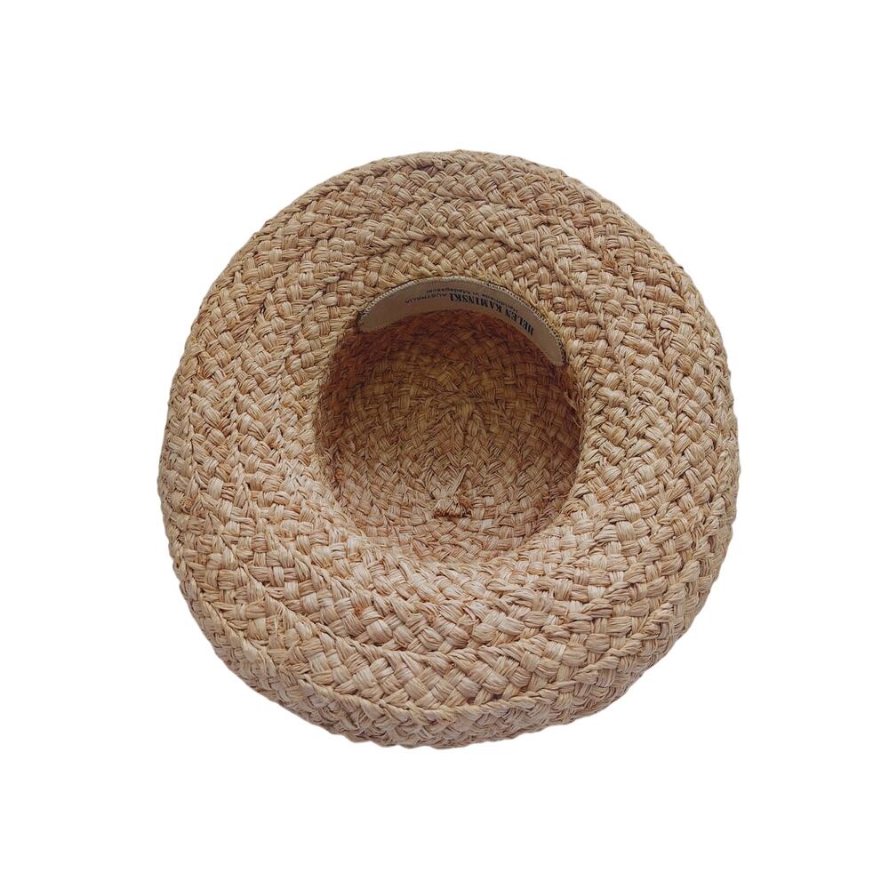 Helen Kaminski Australia Handmade Raffia Boater Hat Natural OS Madagascar - Picture 6 of 7